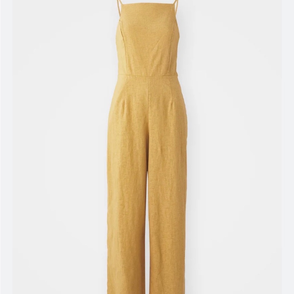 Abercrombie apron jump suit yellow
